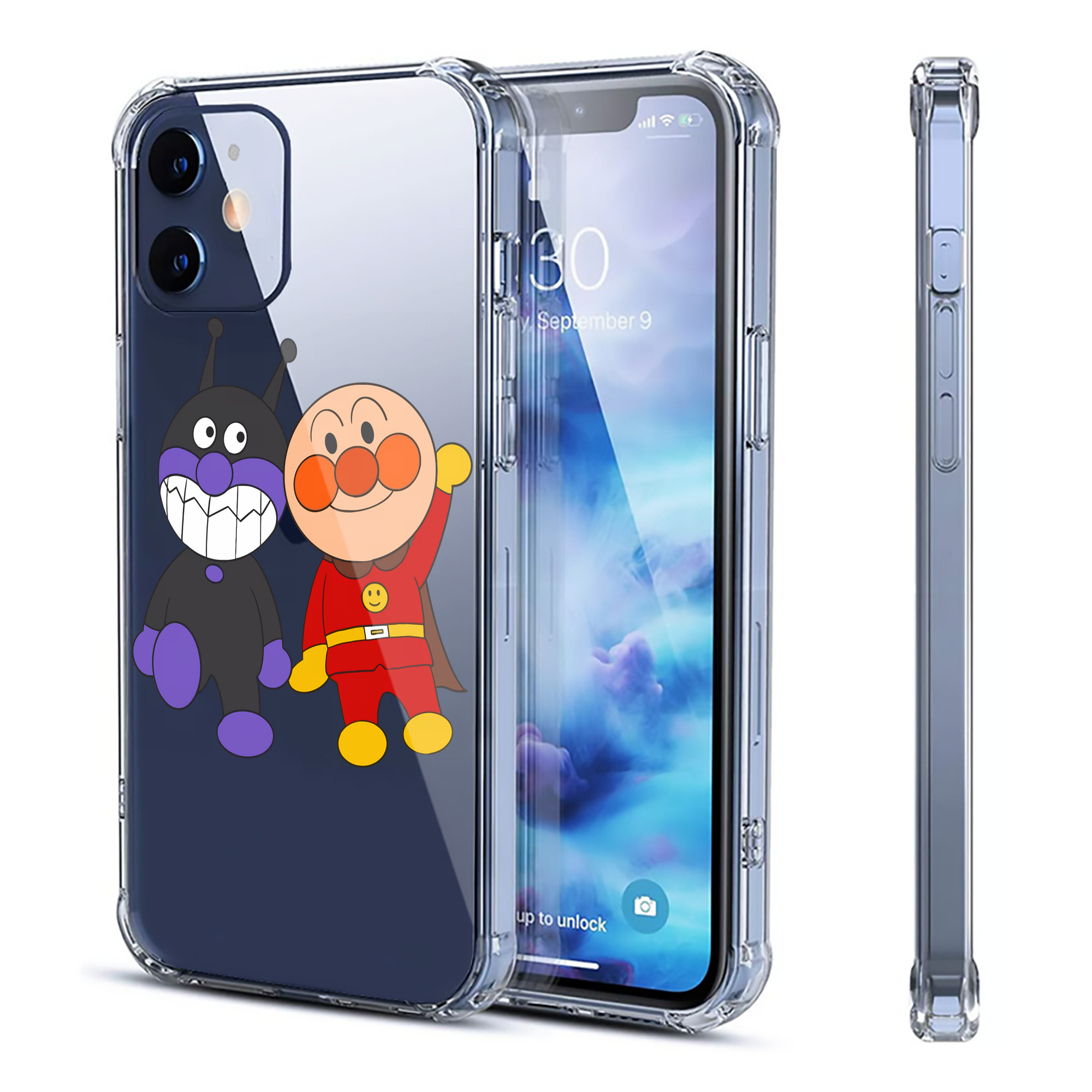 （画像用） アンパンマン Anpanman 【iPhone 12シリーズ対応】透明スマホケース（クリアソフトケース）